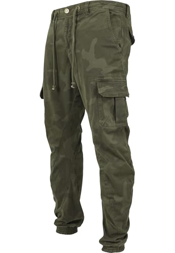 Urban Classics Pantalones Cargo de Gimnasia Hombre Pantalones de Deporte Camuflaje Woodland M - imagen 4