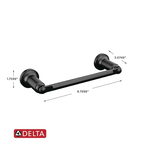 Delta Saylor 2-Piece Bathroom Set with 8 in. Hand Towel Holder and Toilet Paper Holder | Matte Black Bathroom Accessories | Bathroom Hardware Set