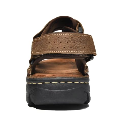 Image of Arkbird Men's Sandals, Premium Leather and Non-slip Rubber Soles Comfortable with Arch Support Outdoor Hiking Sport Summer Shoes Khaki 10