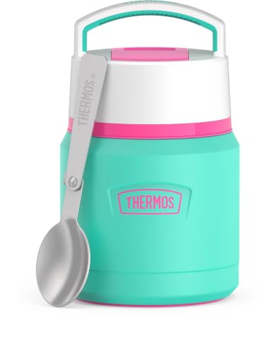 Image of THERMOS ICON Stainless Steel Food Jar with Spoon, 12 Ounce, Teal