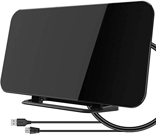 Cheap TV Antenna Indoor & HD Antenna, Digital Antenna for Smart TV, with Stand 50-80 Miles Range Freeview Amplified HD TV Aerial Support 4K 1080P HD/UHF/VHF/FM Freeview Channe