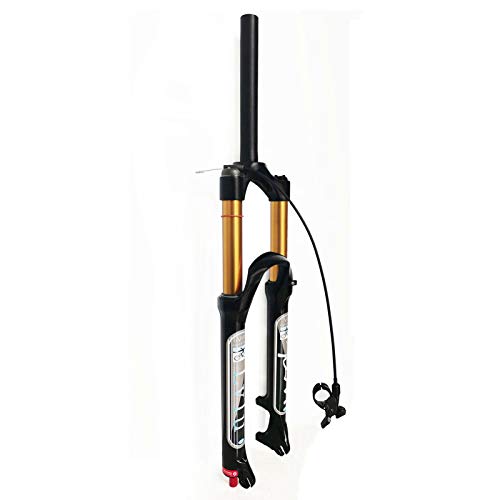 LvTu 26 27.5 29 Pouces Vélo de Montagne Fourche Air Suspension VTT, 120mm Voyage Rebond Ajuster Fourches Avant Vélo pour 1.5-2.45" Pneu (Color : Straight-Remote Lock Out, Size : 26 inch) Cover