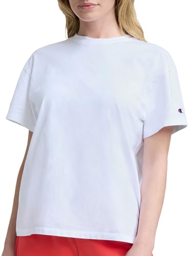Image of Champion Women's Classic Short Sleeve Graphic T-Shirt, Loose Fit, Script Logo