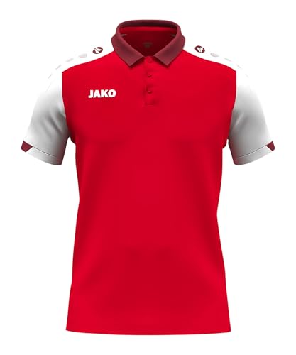 Polo JAKO Dynamic rouge et blanc unisexe en taille M pour le sport
