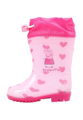 CERDÁ LIFE'S LITTLE MOMENTS - Botas de Agua Niña con Stopper Regulador para Mayor Ajuste y Minimizar la Entrada de Agua | Botas de Agua Peppa Pig de Color rosa - Licencia Oficial Hasbro