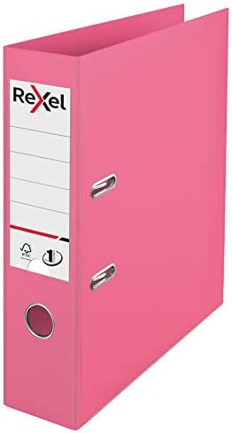 Rexel, A4 Lever Arch File, 75 mm Spine, 500 Sheet Capacity, Plastic Cover, File Folder, 2115532, Pastel Peach