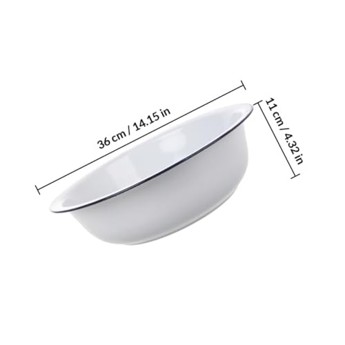 Tazón Vintage Grande de Horno Esmaltado 36cm Blanco miniatura 2