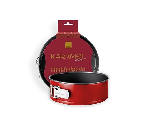 IBILI, Molde Desmontable para Repostería Redondo, para Tartas y Bizcochos. Chapa de acero Antiadherente, color rojo, Colección Karamel.