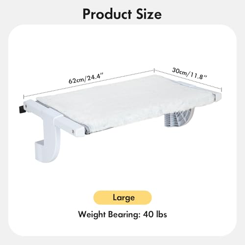 Zoratoo Poleiro de Gato para Montagem Em Peitoril de Janela para Gatos Internos, Ajuste de Slot de F