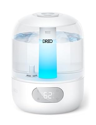 Dreo 3L Humidificador Bebés Silencioso 26dB para Dormitorio  Niebla Fría Ultrasónica  Boquilla 360°  30h Autonomía  Luz Ambiental  Difusor Aceites Esenciales  para Hogar  Blanco