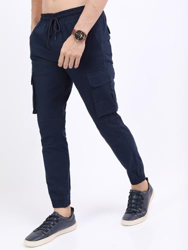 Image of Highlander Men's Cargo Jogger Trousers | Perfect for Casual Outings,Travel & Work Wear with Utility Pockets