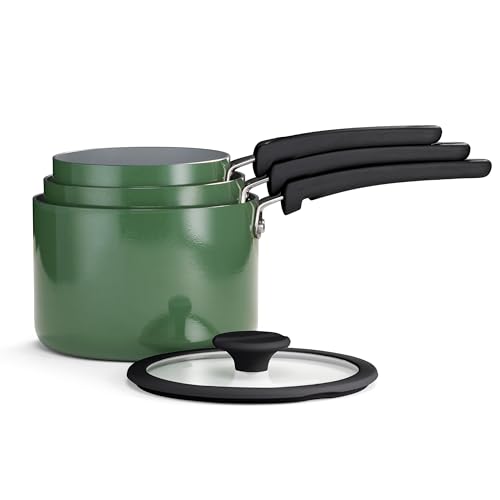 Image of Tramontina Ceramic Non Stick 6-Piece Nesting Sauce Pan Set - Green
