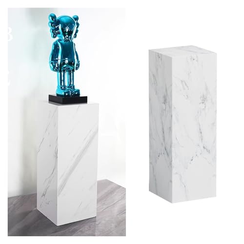 Socle cubique en bois robuste : présentoir de décoration creux