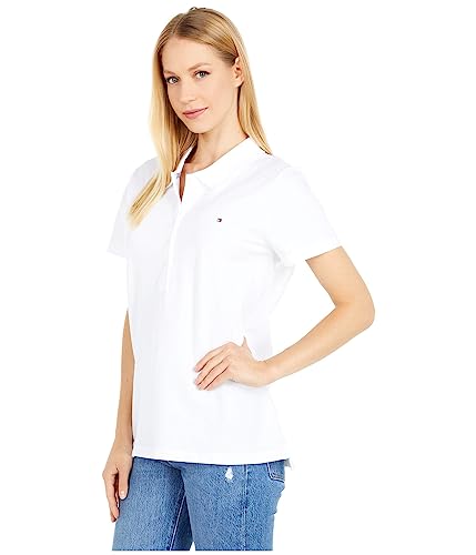 Image of Tommy Hilfiger Women's Solid Short Sleeve Pique Polo Shirt