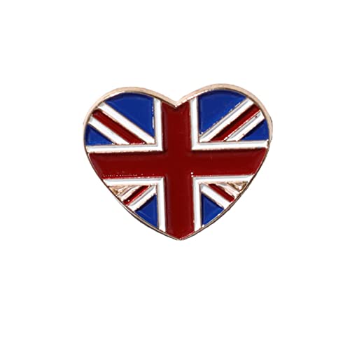 YZL Broche drapeau britannique en émail en forme de cœur avec drapeau du Royaume-Uni - Pour 70e anniversaire de la reine 2022 Cover