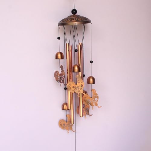 Carillon à vent extérieur poulet cloche vintage déco jardin terrasse - 7