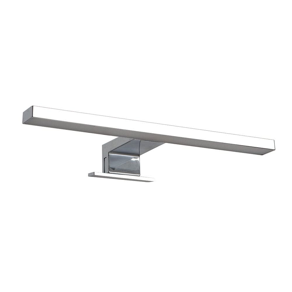 Kiamami Valentina - Lampada LED da 30 cm per Specchio Bagno | Cromata | Facile Installazione | Ideale per Specchi a Filo Muro con o Senza Telaio, Metallo