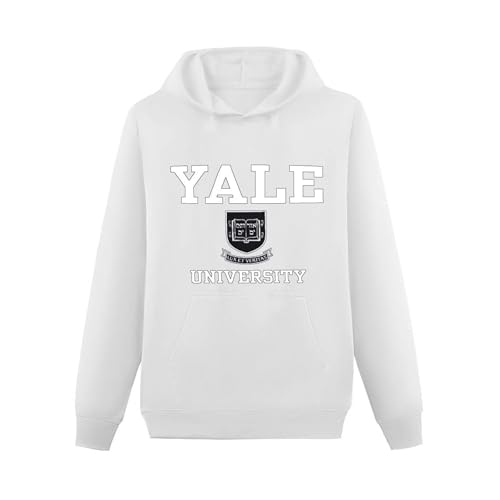 WELENAGA Yale University by Crest Hooded Unisex White Sweatshirt XXL