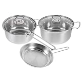 Casseroles en acier inoxydable - l'intérieur est doté d'une surface lisse pour un nettoyage facile, cet ensemble de batterie de cuisine peut vous offrir une marmite pratique à usage quotidien