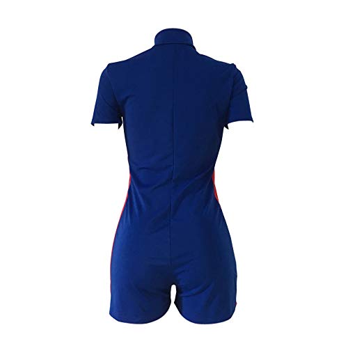 image for EOSIEDUR Women Summer Sexy Sportswear V Neck Short Sleeve Color Stripe