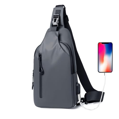 Lightweight Sling Bag Waterproof Crossbody Sling Backpack Small Chest Shoulder Backpack for Men Women(gray)2