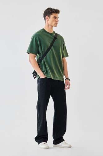 Image of Indivane Men's Solid Black Straight Fit Denim Jeans for Casual with Comfortable Fabric