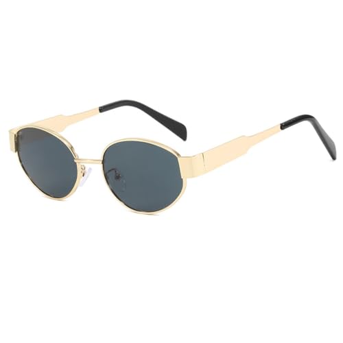 Retro Oval Sunglasses for Women Mens,Metal Frame Vintage Classic UV400 Protection Sunglasses for Outwear Travel