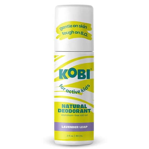Kobi Deodorant for Active Kids, Teens, Girls, Boys - Natural, Aluminum-Free, Sport Strength - Lavender Leap
