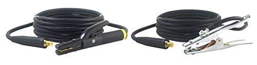 350 Amp Welding Leads Assembly Set - LC40 Connector - 1/0 AWG Cable (25 FEET Each Lead)