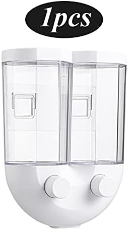 Pamtns Cereal Dispenser Cereal Dispenser Double Dispenser for Cereal Cornflake Dispenser Cereal Dispenser Double Wall Mounted Cereal Dispenser for Storing Cereal Flour Mungo Beans Rice (White)