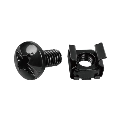 Tecmojo Rack Mount Screws - M6 Cage Nuts and Screws 1/2inch, Made to Use with Network Racks, Enclosures and Cabinets (25 Pack)