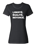 superhotapparel Music World Tour Renaissance Liberte Egalite Beyonce Ladies' Crewneck T-Shirt (Black, Large)