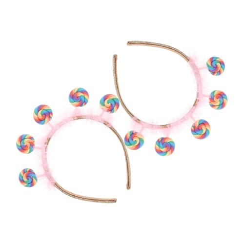 VINTORKY 2 Piezas Venda Diadema Creativa Diadema De Dulces Diademas Navideñas Para Niñas Cintas Para El Pelo De Piruleta Diademas Adornadas Para Mujer Diadema Para Mujer Tela