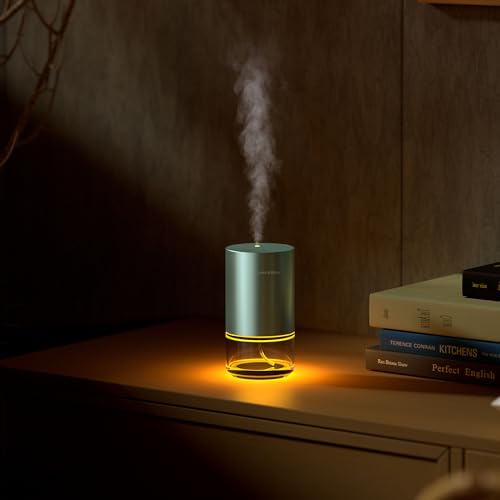Airversa Waterless Diffuser for Essential Oil Nebulizer 𝟭𝟬𝟬𝗺𝗹 Capacity Battery Operated Aromatherapy Mini Scent Air Machine Atomizing Diffuser 1/2/3h/Continous 3 Mist-Level, 3 Lighting Effects