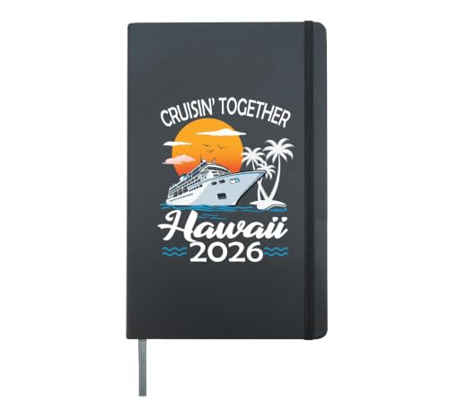 Cruisin' Together Hawaii 2026 Matching Family Trip Hardcover Journal, Black