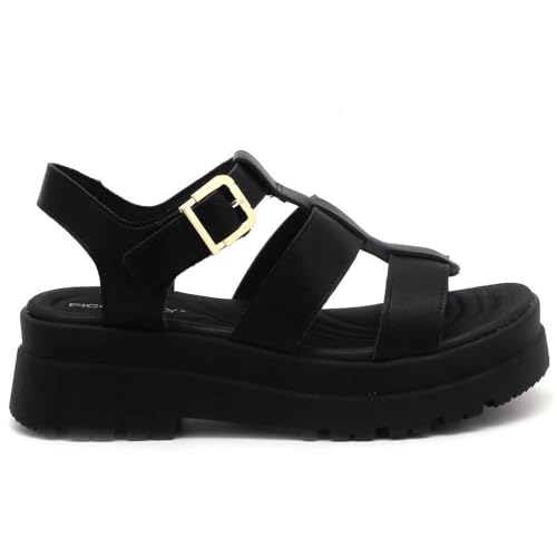 Sandália Piccadilly Plataforma Tratorada Tiras Feminina 219007