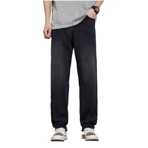 Summer Business Casual Ice Silk Jeans Men's Straight Denim Pants