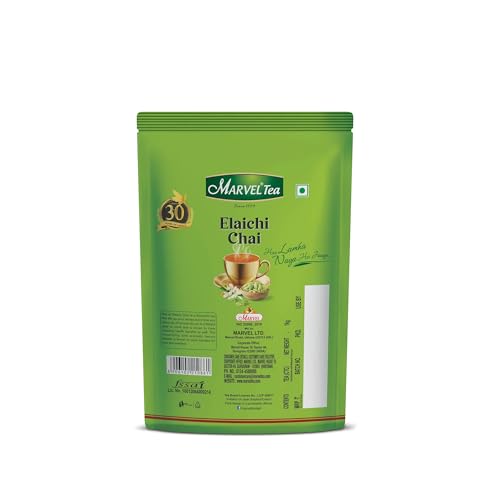 Image of Marvel Tea Elaichi Tea 1Kg, Handpicked Leaves & Natural Ground Cardamom From Assam & Darjeeling, Black Chai