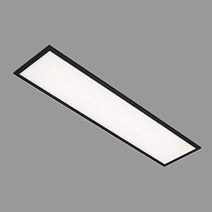 BRILONER – Panneau LED, plafonnier LED, luminaire de plafond 22 Watt, 2.200 Flux de lumiere, 4.000 Kelvin, blanc-noir, 1.000x250x60mm (LxWxH) 7067-015