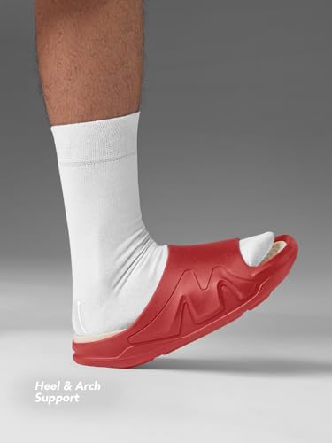 Image of The Souled Store Slides 2.0: Men and Boys Slip On Sliders Streetwear High Density EVA Cushioned EVA Sole Durable Outsole Slip On Construction Lightweight and Arch Support