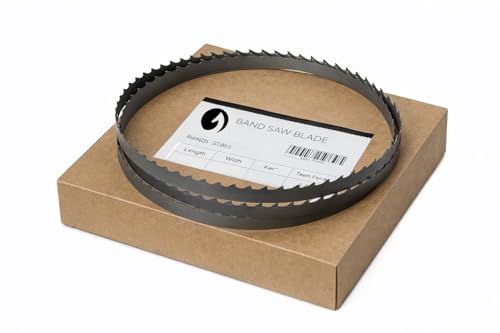 Dark Stone 62' Bandsaw Blade, 1/2' x 0.020' x 4 TPI, Thin Kerf Deep Gullet Blade with Hardened Tooth Tips for Fast Hardwood Cutting, Fits 9-Inch Benchtop Band Saws | Model DS23245