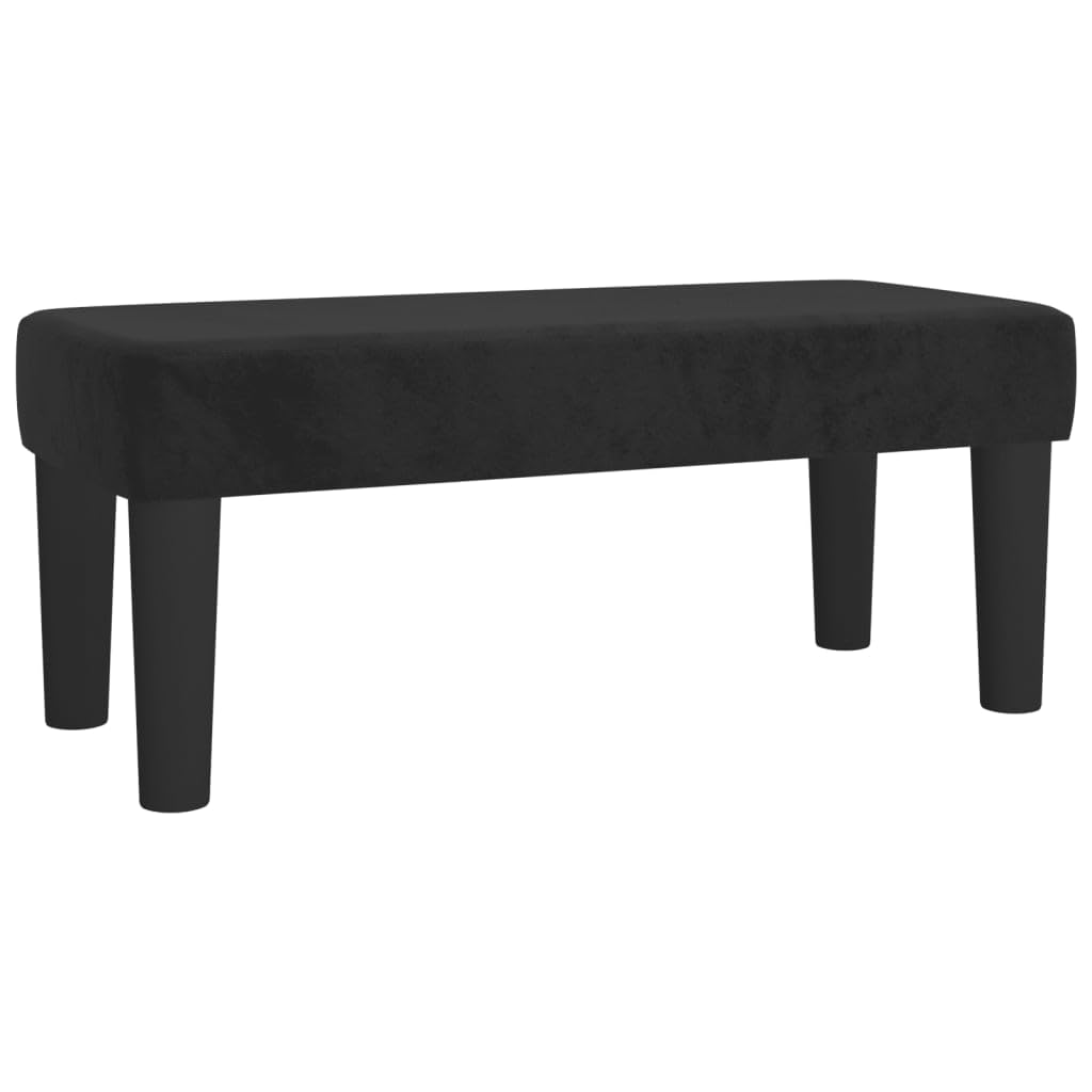 Banc Noir 70x30x30 cm Velours, Banquette à Chaussures pour Entrée, Chambre, Salon, Salle de Bain, Cuisine