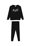 Z0282A6 DeFacto Trainingsanzug für Jungen Sweatshirt und Jogginghose Pack für Jungen Black,5/6 Y