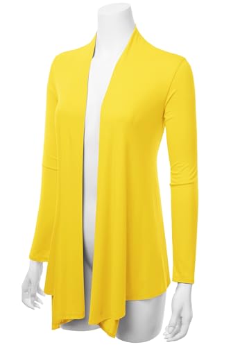 Image of Women's Drape Front Open Cardigan Long Sleeve (S-2X, Made in USA)