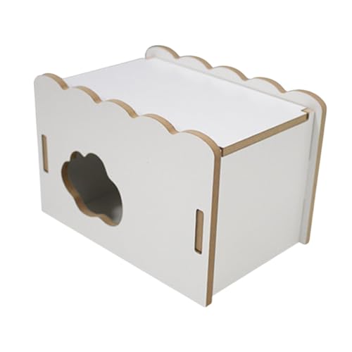 Fonowx ハムスター用木製隠れ家小動物のための多機能ケージおもちゃ, 18x12x12cm