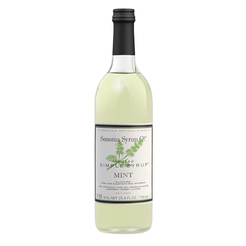 Sonoma Syrup Co. Mint Infused Simple Syrup 25.4 fl oz | for Coffee, Cocktails, and Cooking | Hand Crafted in the USA