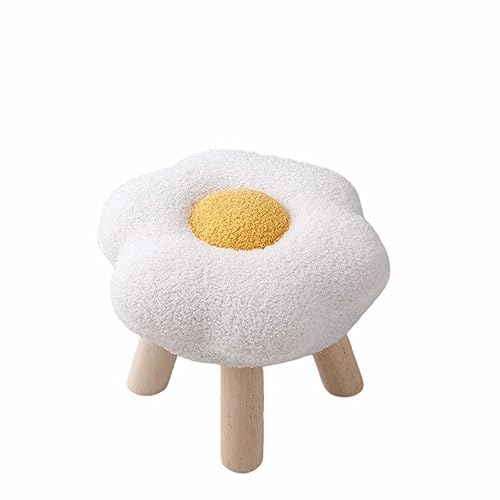 椅子 ミニスツール 可愛い 花形 ロータイプ イス 木製 ローチェア ロースツール オットマン 玄関イス 1人掛け 腰掛け スツール 大人 高さ20/25cm 北欧