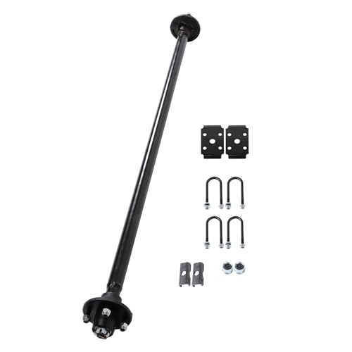 Thomletha Trailer Axle 2000 lbs Axle Beam 4 Lug Trailer Axle 60 inch Hub Face