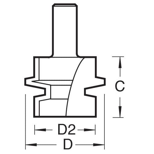 Trend CraftPro Jointing Offset Tongue and Groover Router Cutter, 1/2 Inch Shank, 40mm Cut Diameter & 32mm Cut Length - Image 3