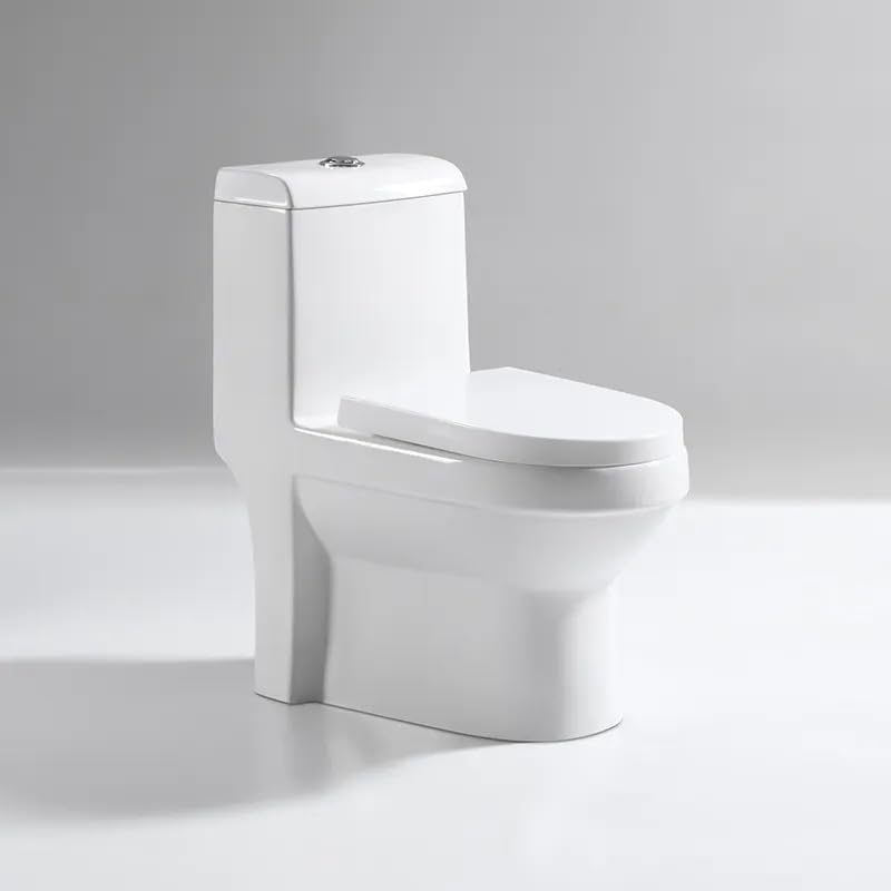 Hisre Premium Western Floor Mounted One Piece Water Closet Ceramic Western Toilet/Commode/European Commode Square With Soft Close Seat Cover For Lavatory, Toilets (DAMA), photo 5 of 5